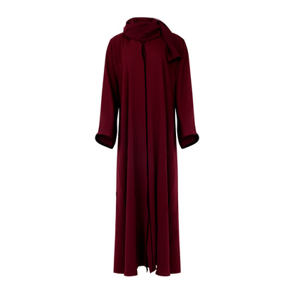 Maroon Elegance Abaya